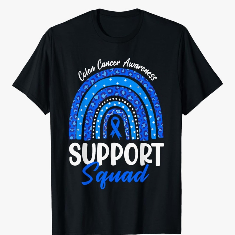 Colon Cancer Awareness Men’s Custom Graphic T shirt -PLUS Sz
